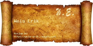 Weis Erik névjegykártya